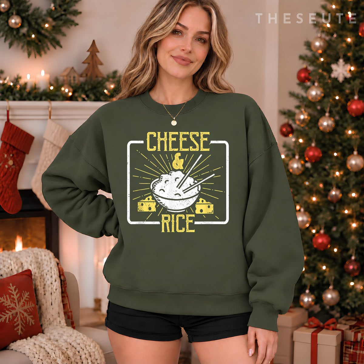 Funny Cheese & Rice Sweatshirt