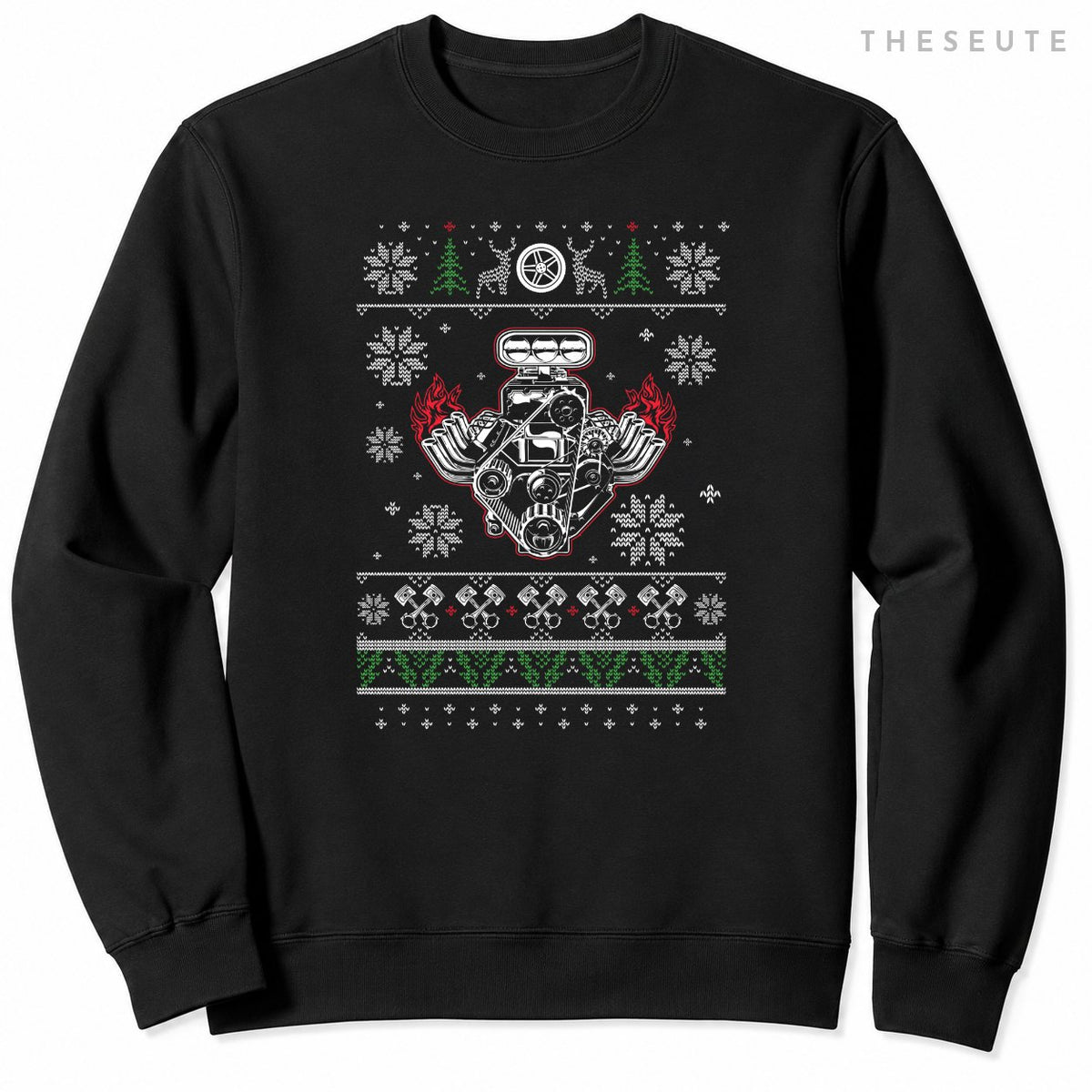 Muscle Car V8 Engine Lovers Ugly Christmas Ugly Design Sweatshirt