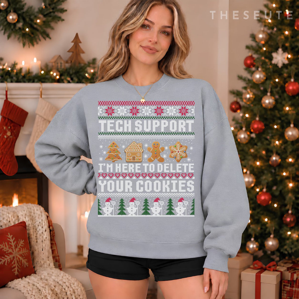 Funny Christmas Tech Support Sweatshirt Computer Programmer Gift Sweatshirt