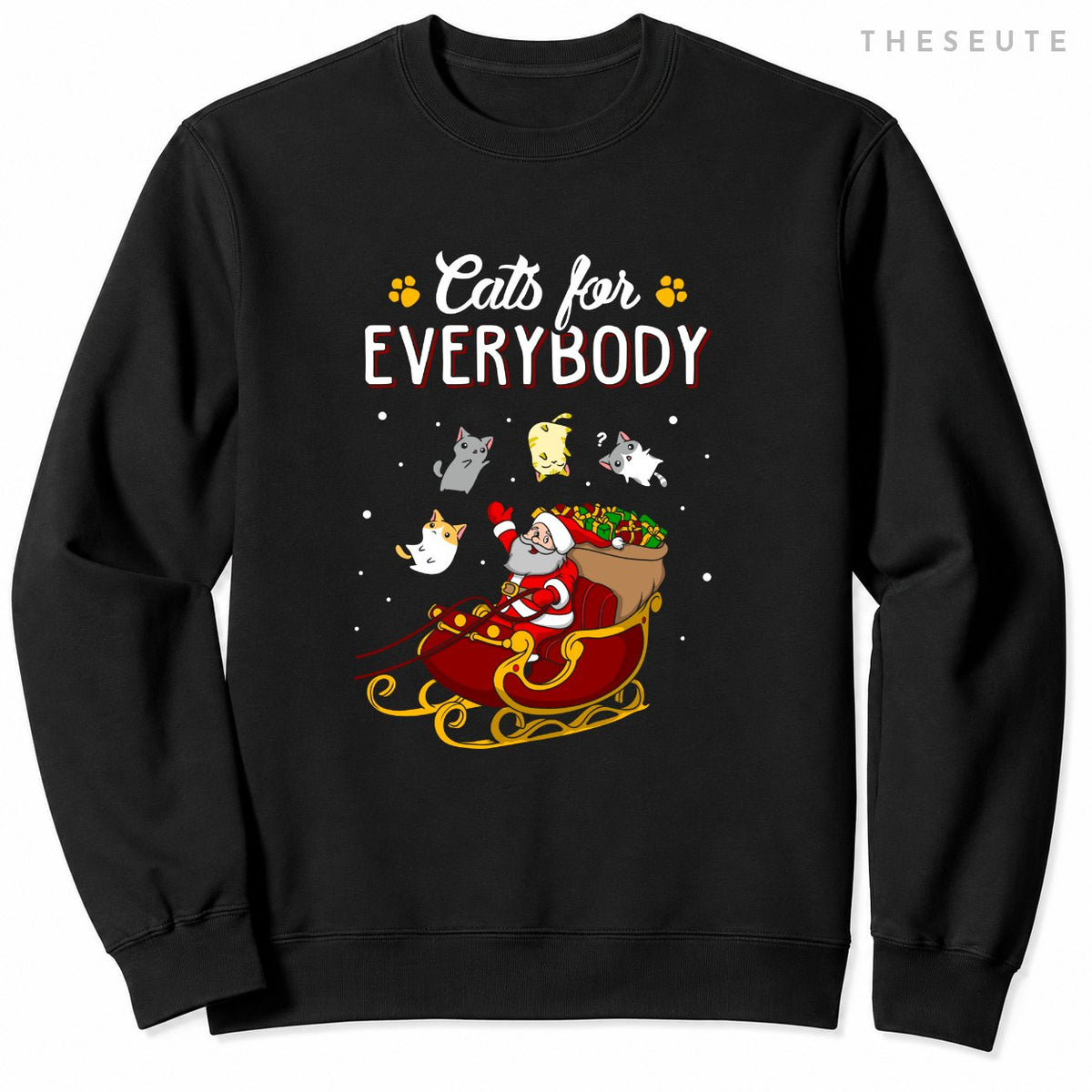 Cats For Everybody Christmas Cat Lover Sweatshirt