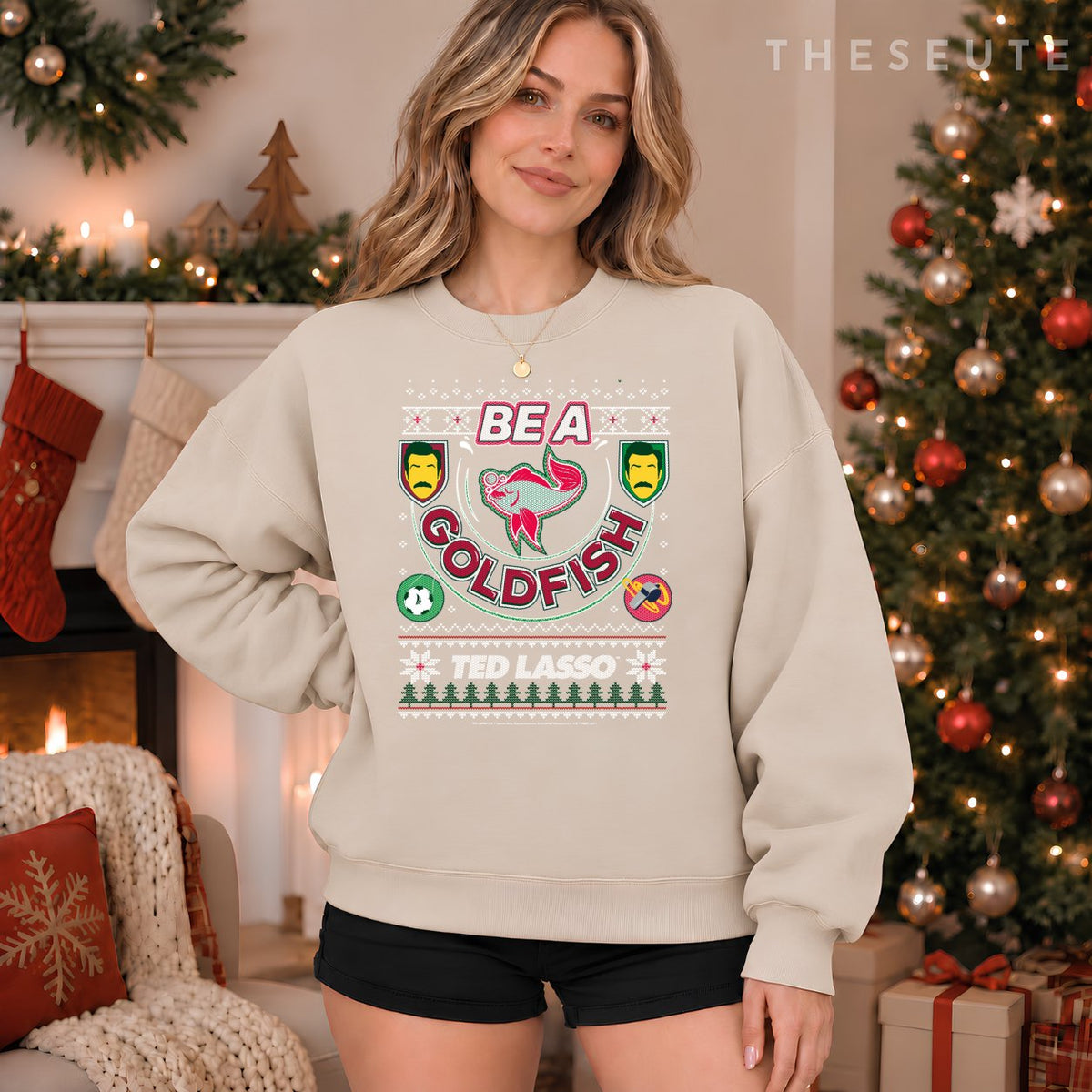 Ted Lasso Christmas Be A Goldfish Ugly Sweatshirt
