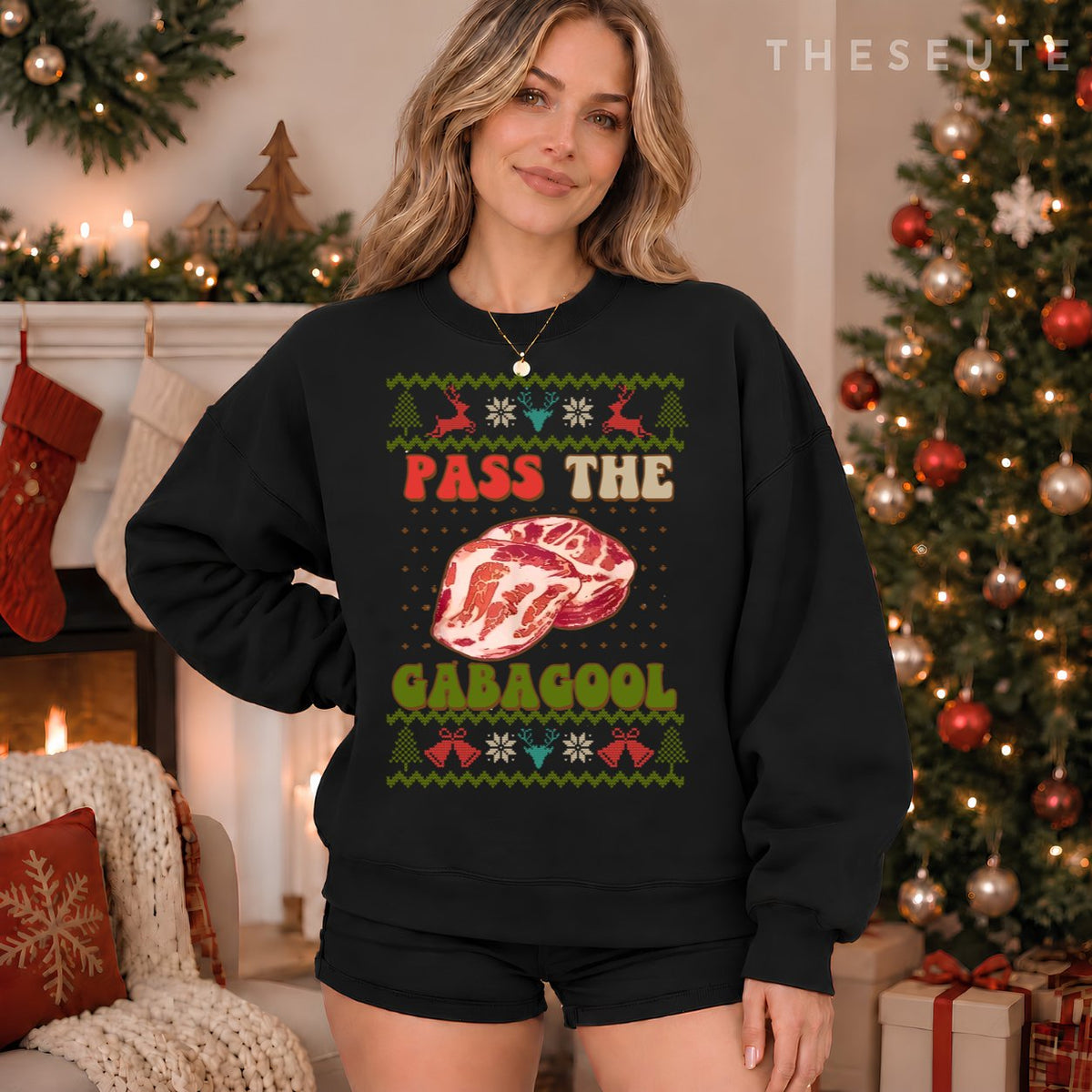 Pass the Gabagool Christmas, Ugly Xmas Sweatshirt For Men Women Sweatshirt