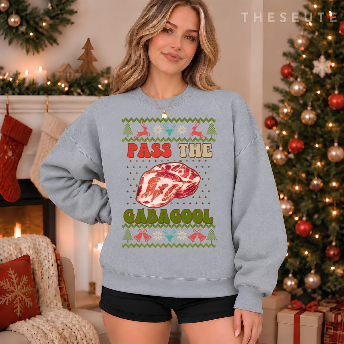 Pass the Gabagool Christmas, Ugly Xmas Sweatshirt For Men Women Sweatshirt