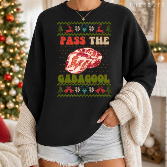 Pass the Gabagool Christmas, Ugly Xmas Sweatshirt For Men Women Sweatshirt