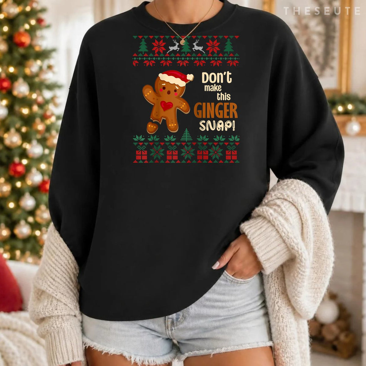 Don't Make This Ginger Snap Redhead Ugly Christmas Sweatshirt