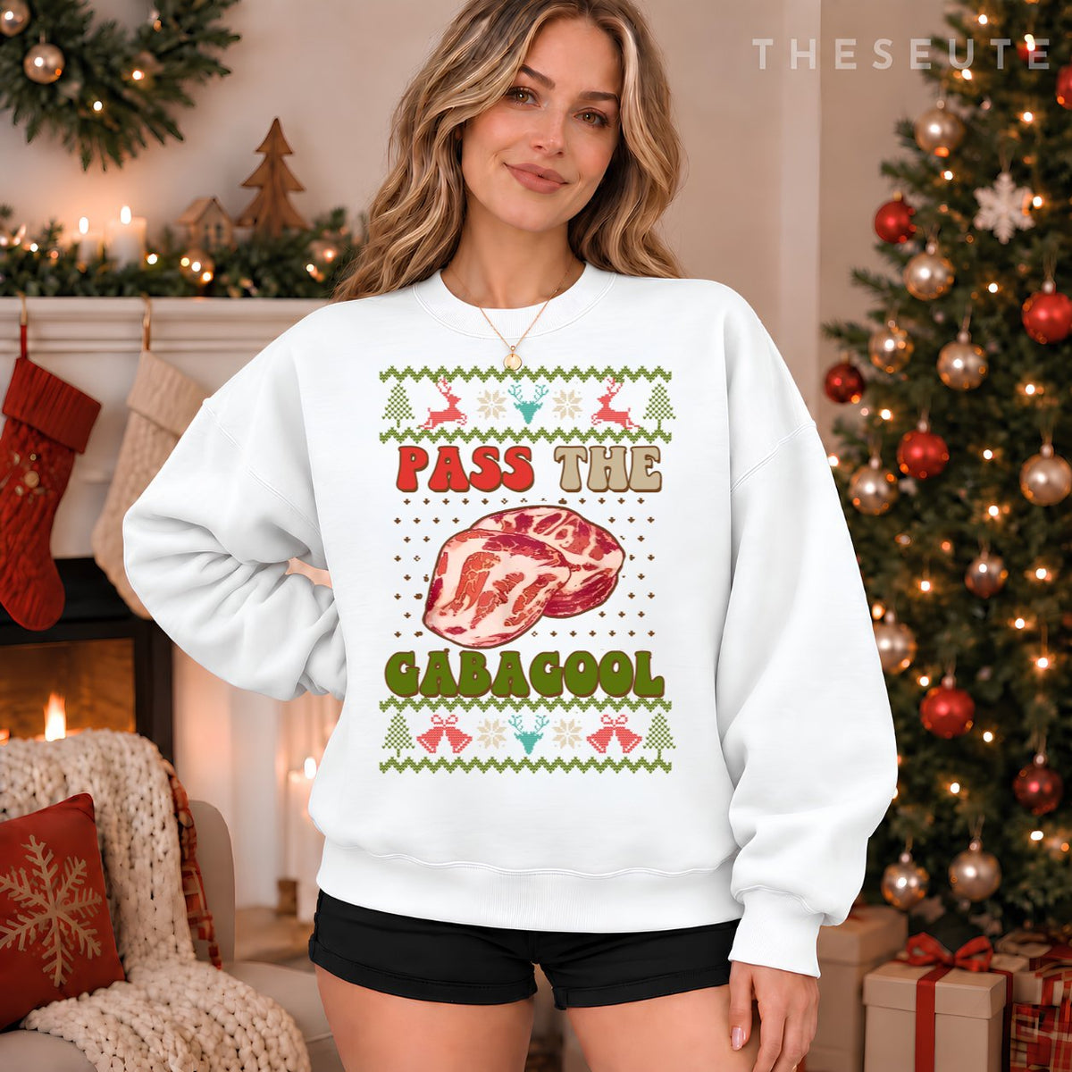 Pass the Gabagool Christmas, Ugly Xmas Sweatshirt For Men Women Sweatshirt