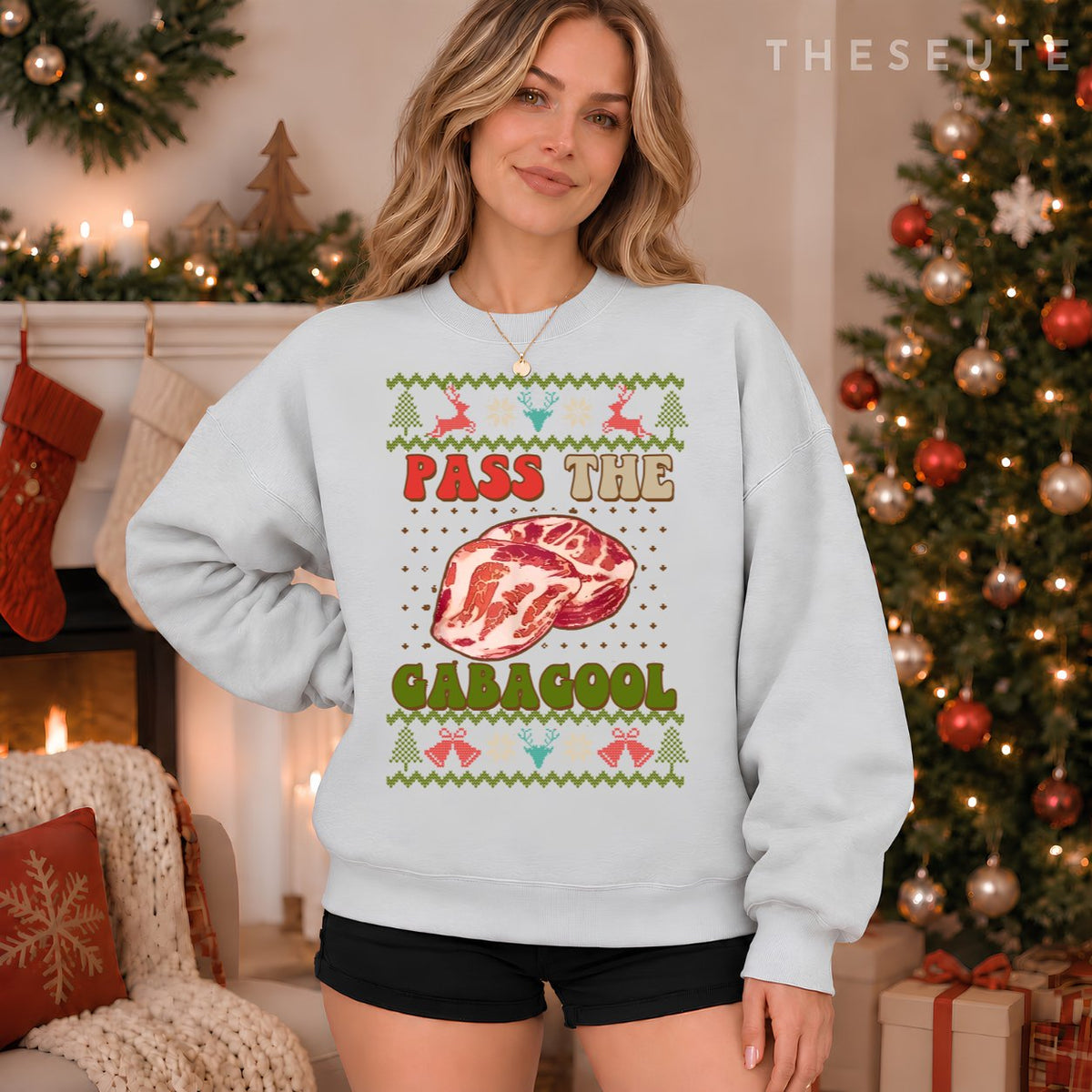Pass the Gabagool Christmas, Ugly Xmas Sweatshirt For Men Women Sweatshirt