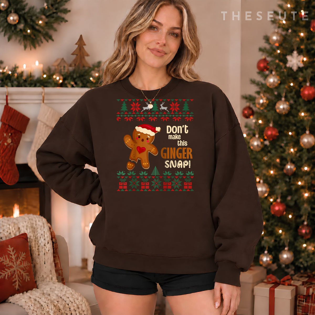 Don't Make This Ginger Snap Redhead Ugly Christmas Sweatshirt
