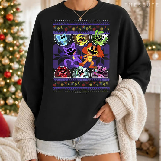 Poppy Playtime Christmas Smiling Critters Ugly Sweatshirt