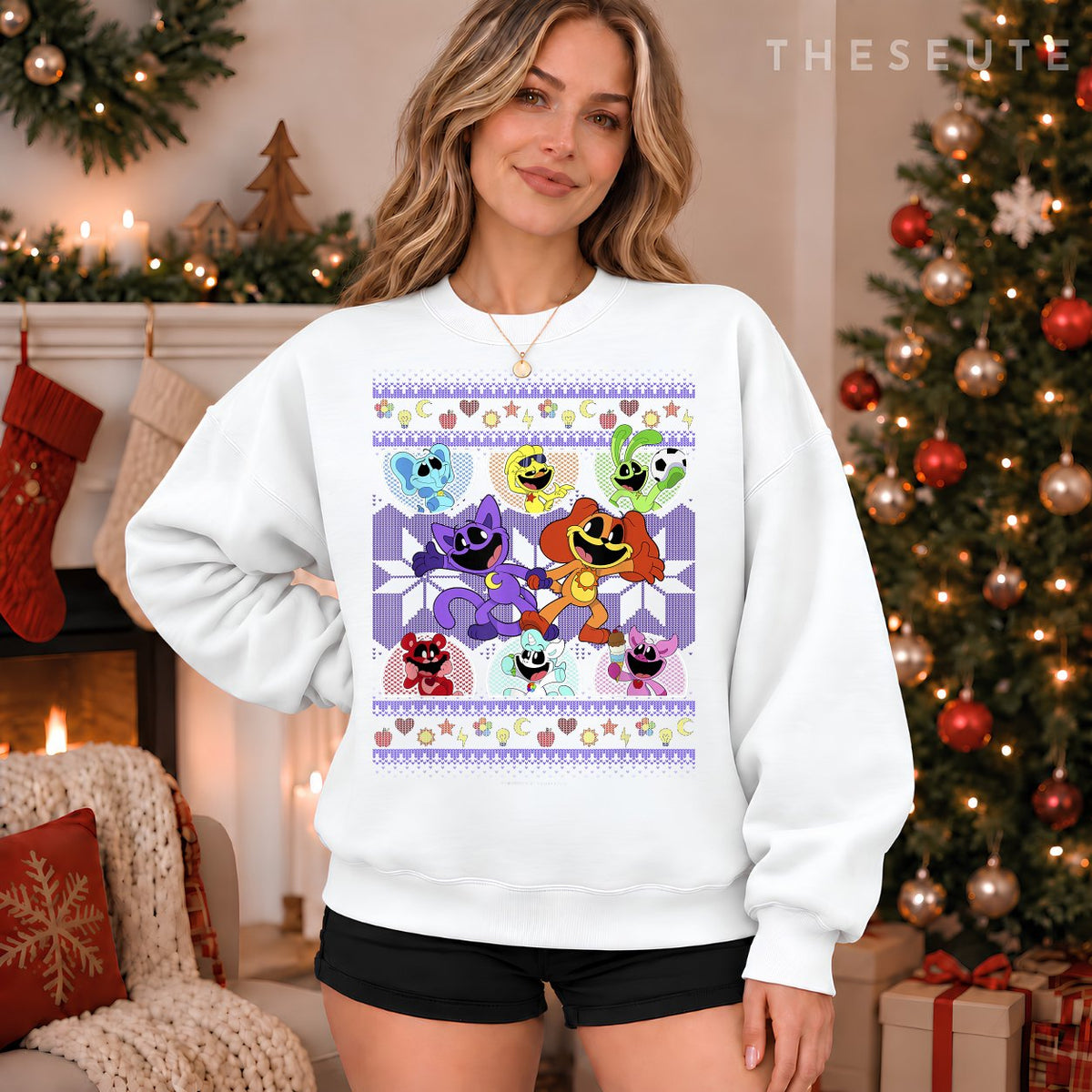 Poppy Playtime Christmas Smiling Critters Ugly Sweatshirt