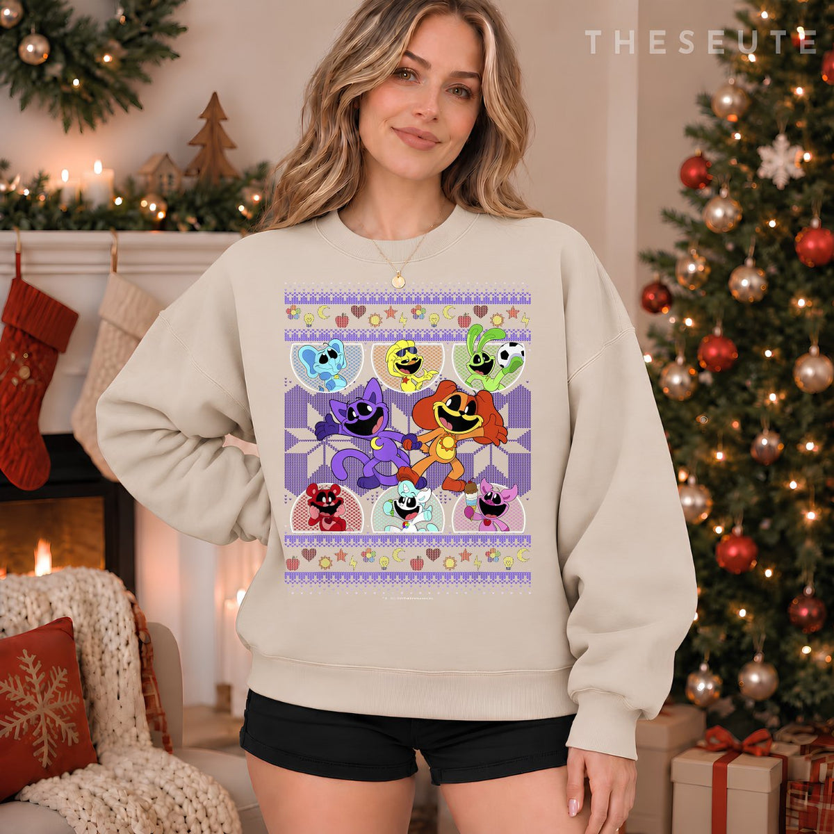 Poppy Playtime Christmas Smiling Critters Ugly Sweatshirt