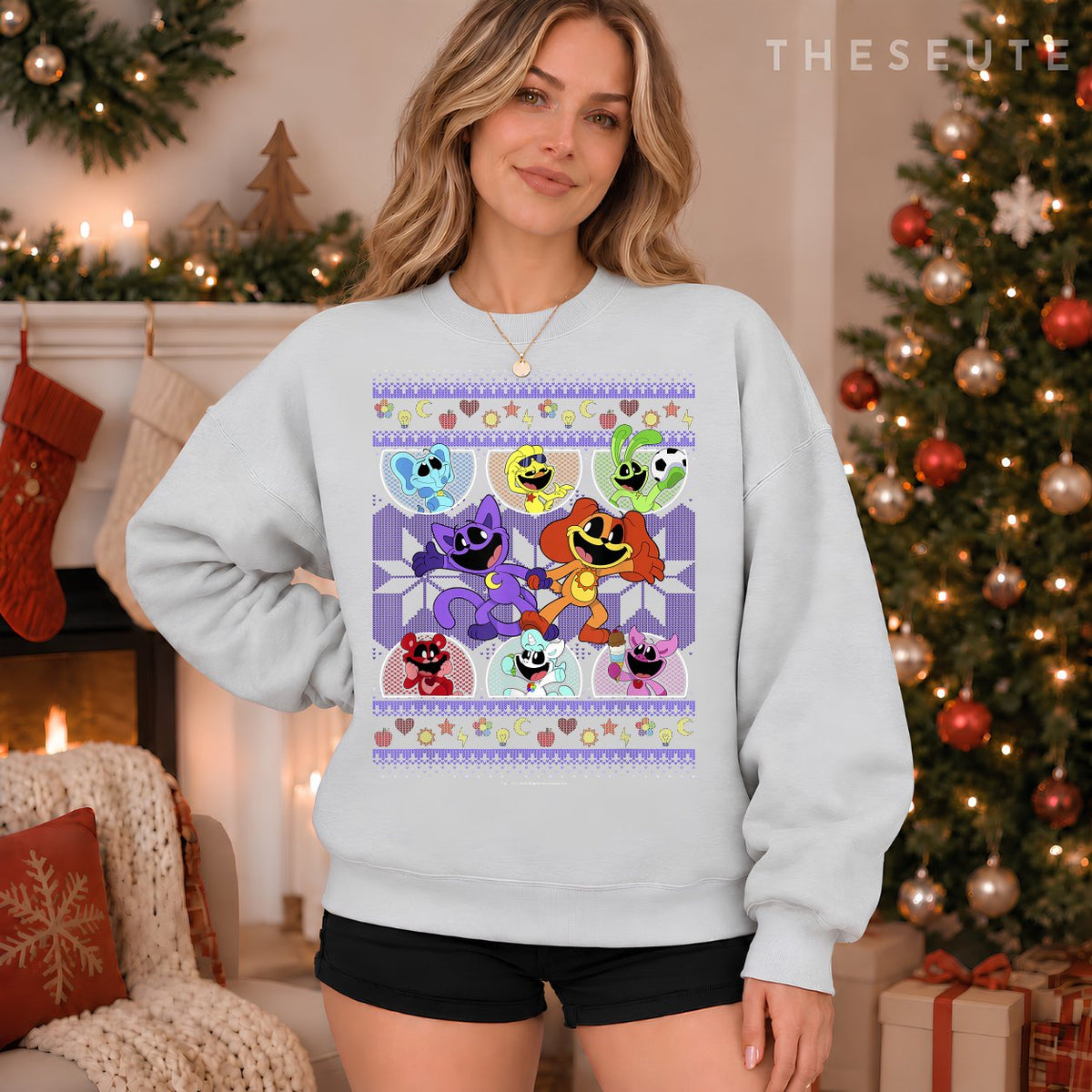 Poppy Playtime Christmas Smiling Critters Ugly Sweatshirt