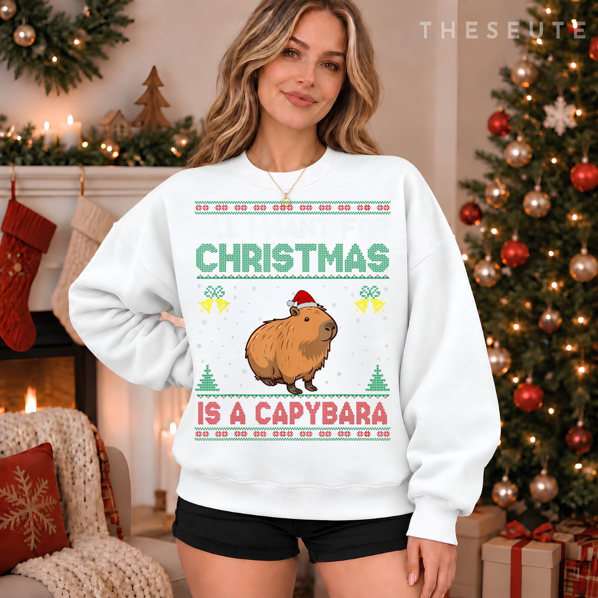 All I Want For Christmas Is A Capybara Ugly Sweatshirt