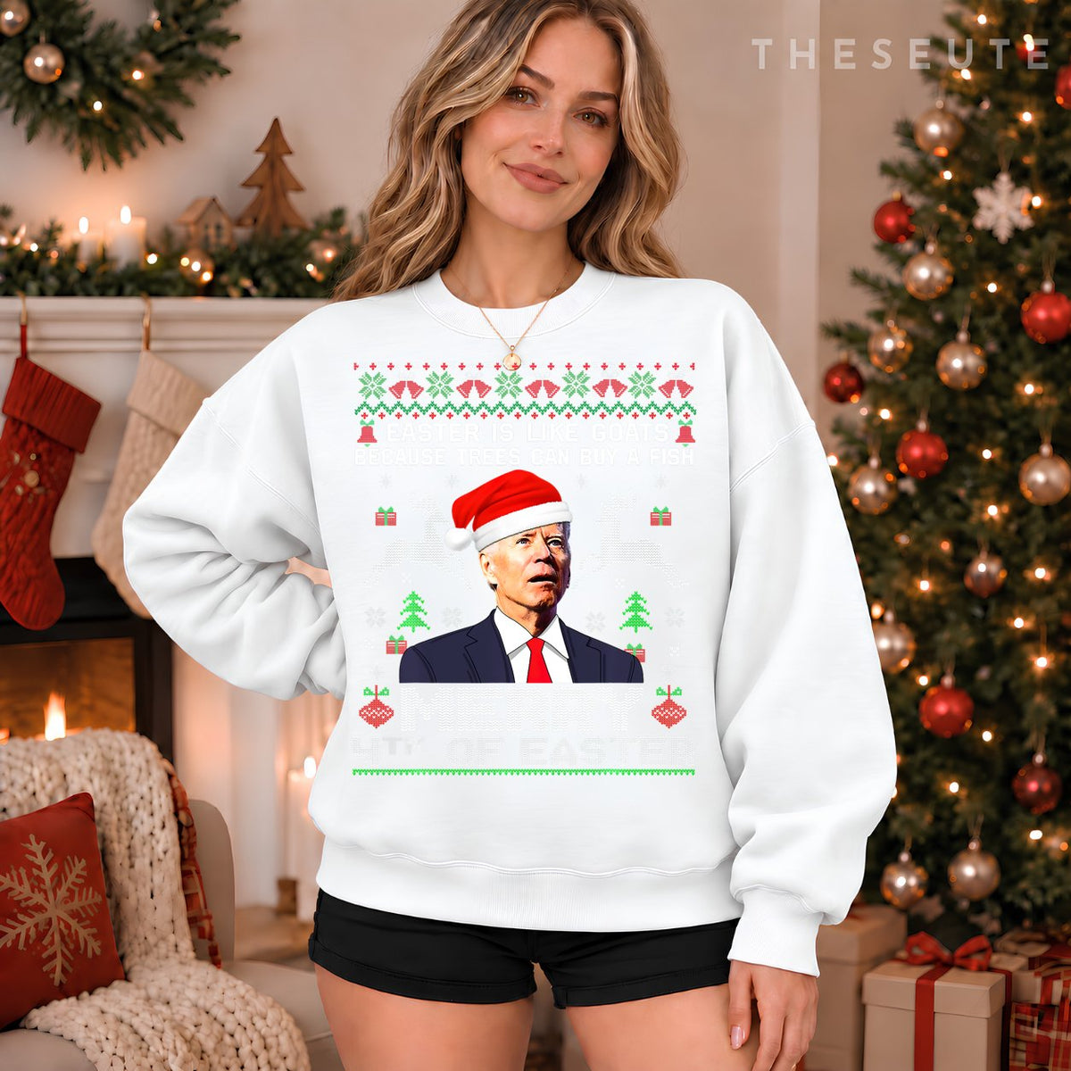 Joe Biden Happy 4th Easter Ugly Christmas Sweatshirt For Women Sweatshirt