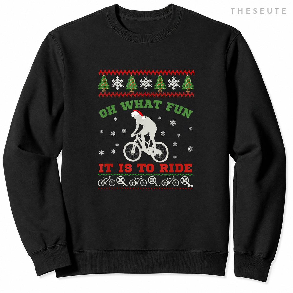 Mountain Bike Rider, Oh What Fun Christmas Ugly Sweatshirt Gift Sweatshirt
