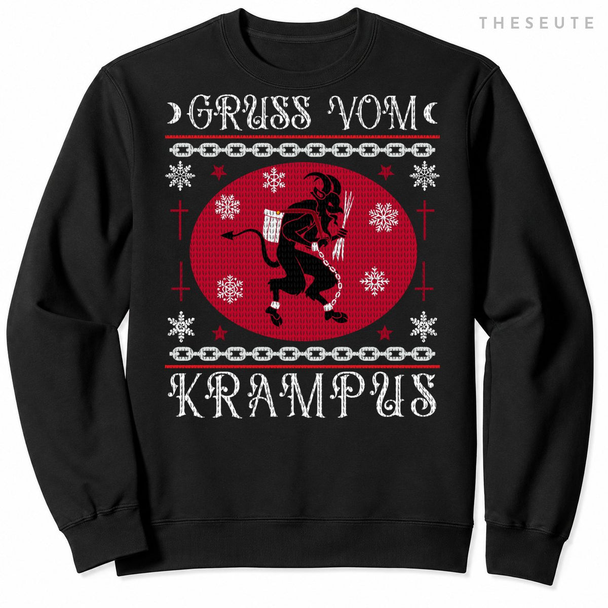 Gruss Vom Krampus. Goth Christmas Ugly Sweatshirt. Krampus Xmas Sweatshirt