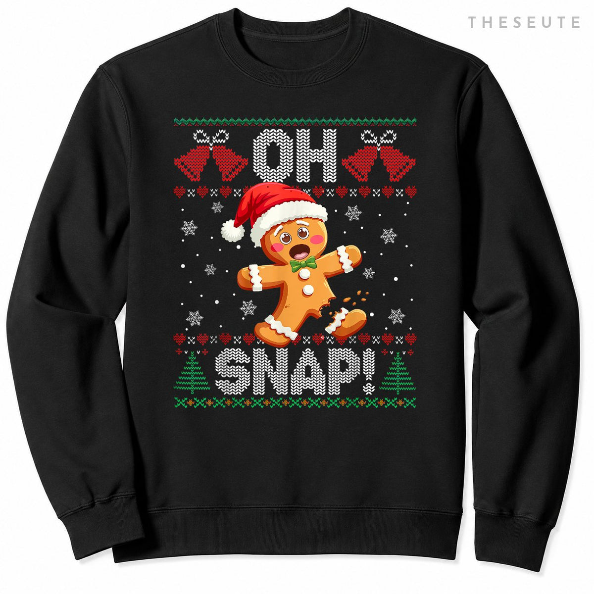 Funny Gingerbread Man Oh Snap Christmas Ugly Xmas Sweatshirt