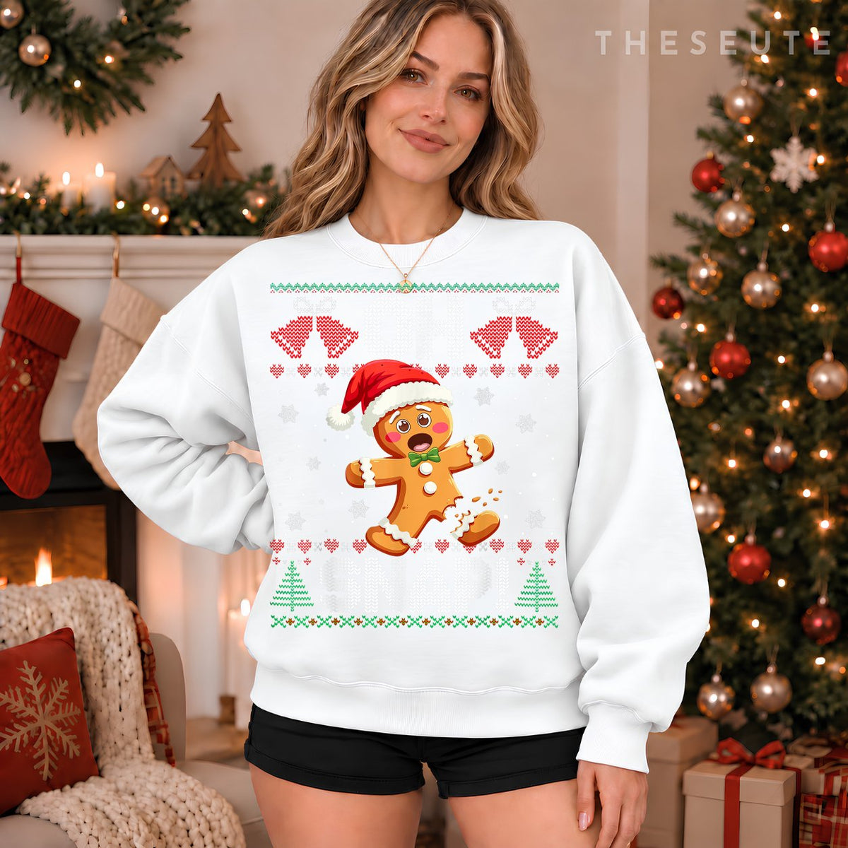 Funny Gingerbread Man Oh Snap Christmas Ugly Xmas Sweatshirt