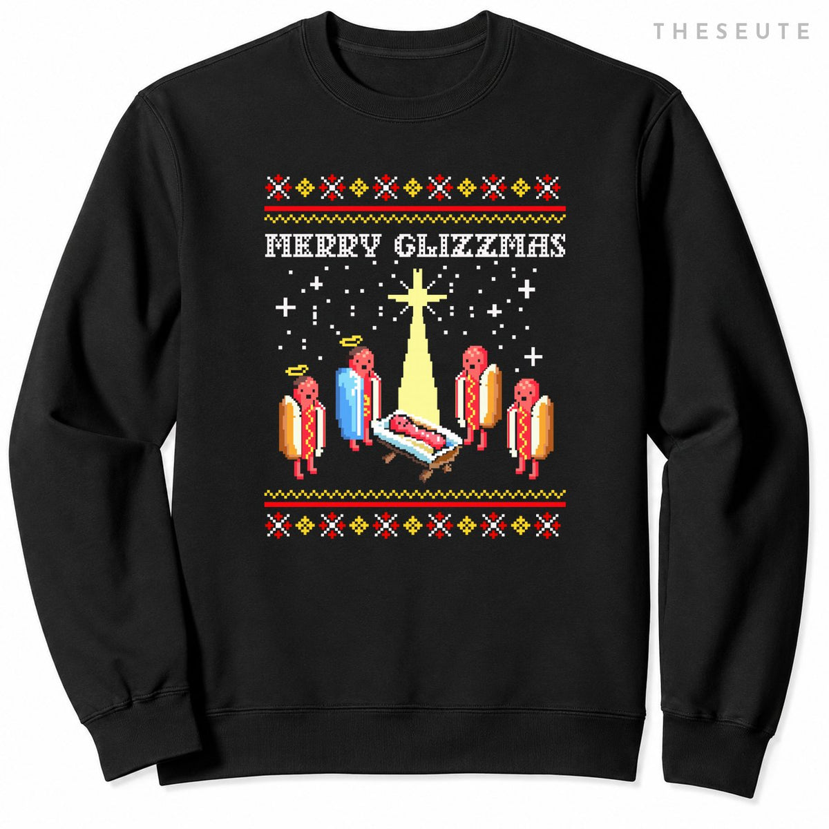 Funny Merry Glizzmas Hot Dogs Family Group Ugly Christmas Sweatshirt