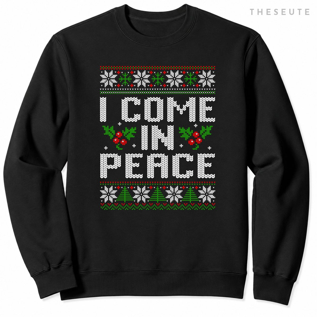 I Come In Peace Couple Matching Ugly Christmas Sweatshirt