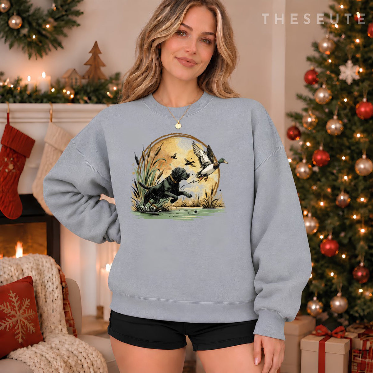 Black Lab Labrador Hunting Ducks Waterfowl Sweatshirt