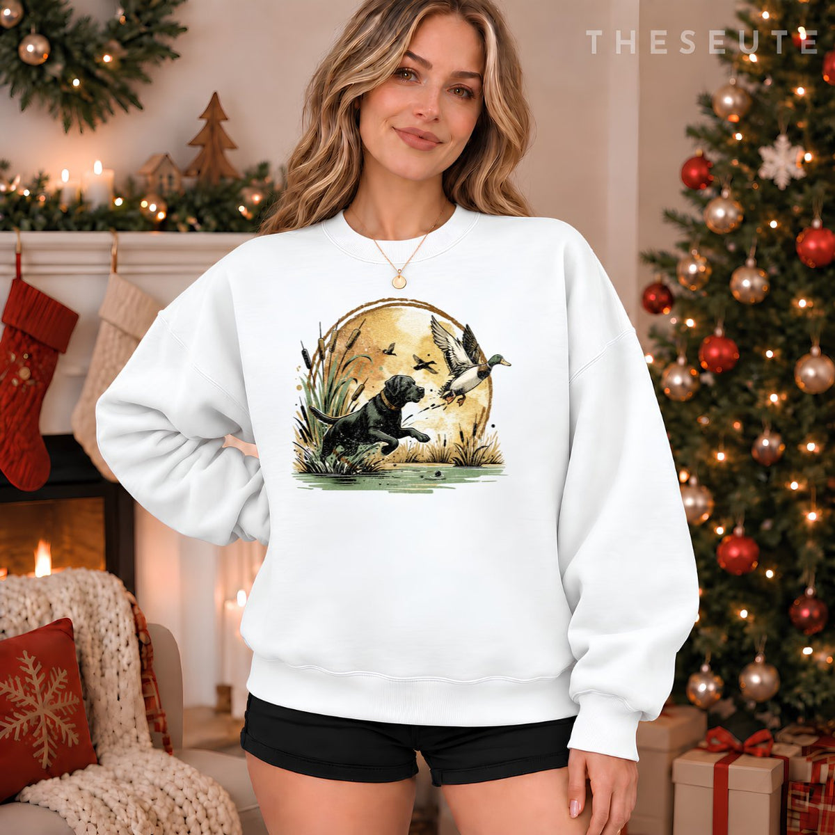 Black Lab Labrador Hunting Ducks Waterfowl Sweatshirt