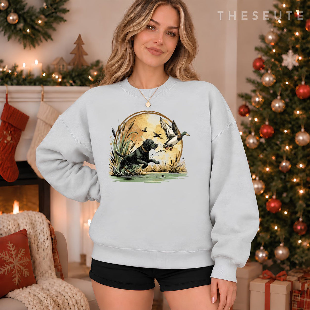 Black Lab Labrador Hunting Ducks Waterfowl Sweatshirt