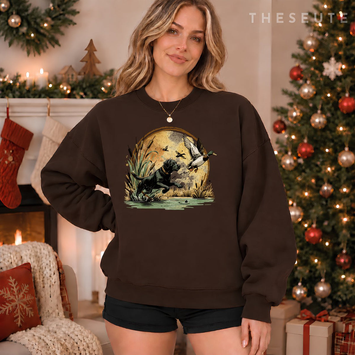 Black Lab Labrador Hunting Ducks Waterfowl Sweatshirt