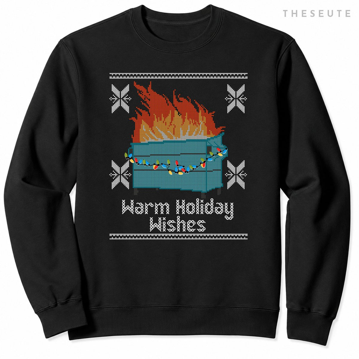 Funny Ugly Christmas Warm Holiday Wishes Dumpster Fire Sweatshirt
