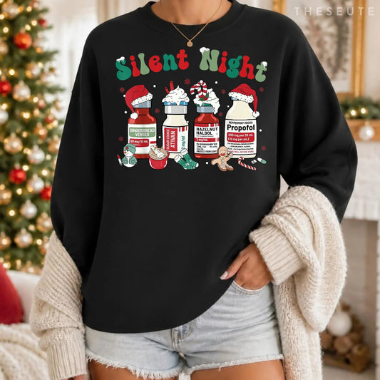 Funny Christmas Nurse Medical Christmas icu nicu RN ER Nurse Sweatshirt