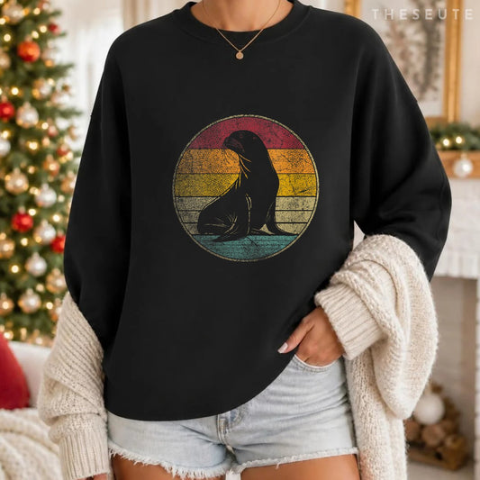 Women's Sea Lion - Vintage 70s 80s 90s Birthday Cool Retro Sweatshirt