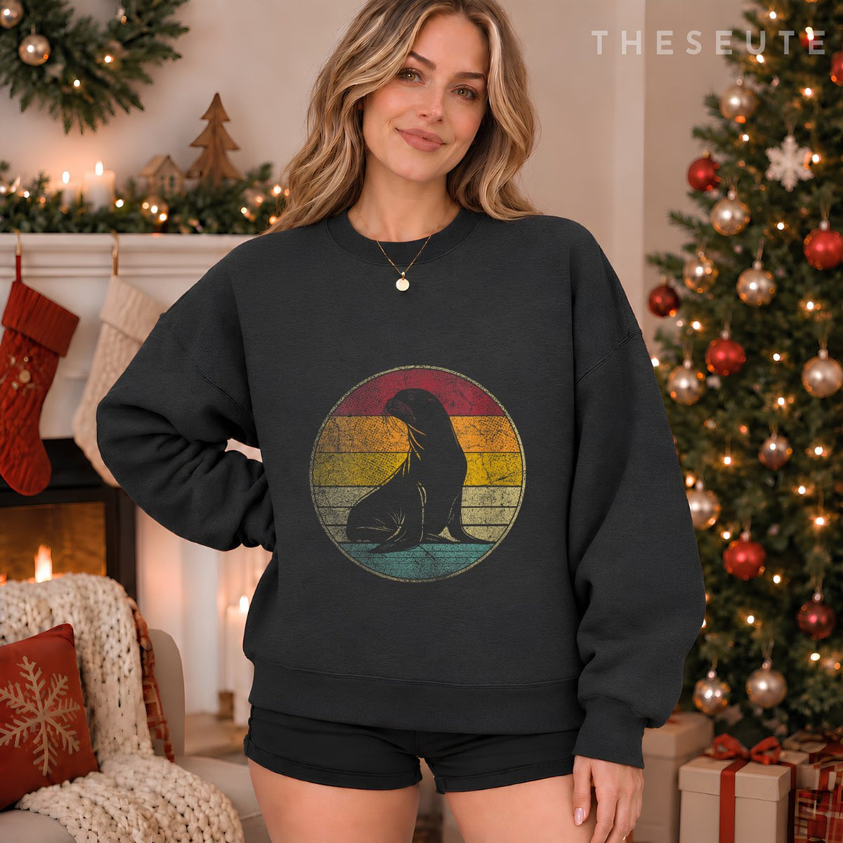 Women's Sea Lion - Vintage 70s 80s 90s Birthday Cool Retro Sweatshirt