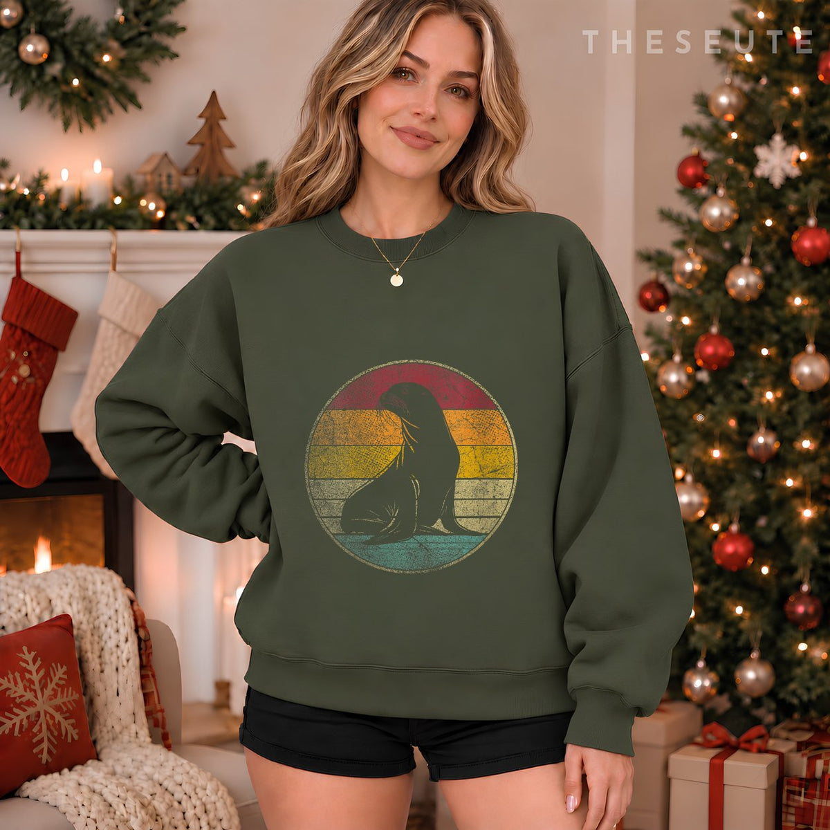 Women's Sea Lion - Vintage 70s 80s 90s Birthday Cool Retro Sweatshirt