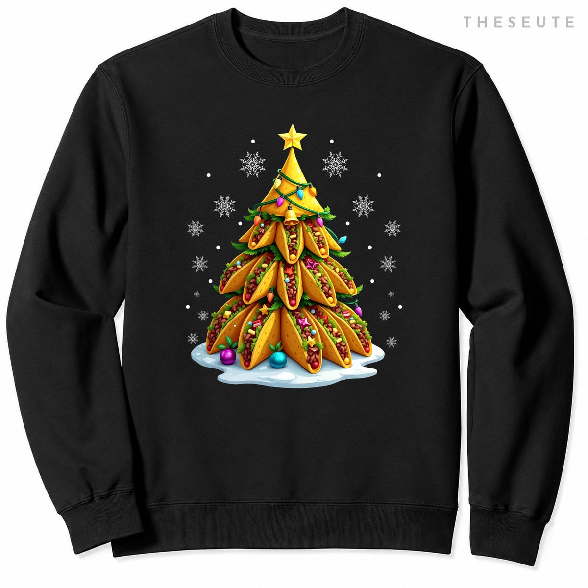 Taco Christmas Tree Xmas Mexican Food Men Women Kids Sweatshirt