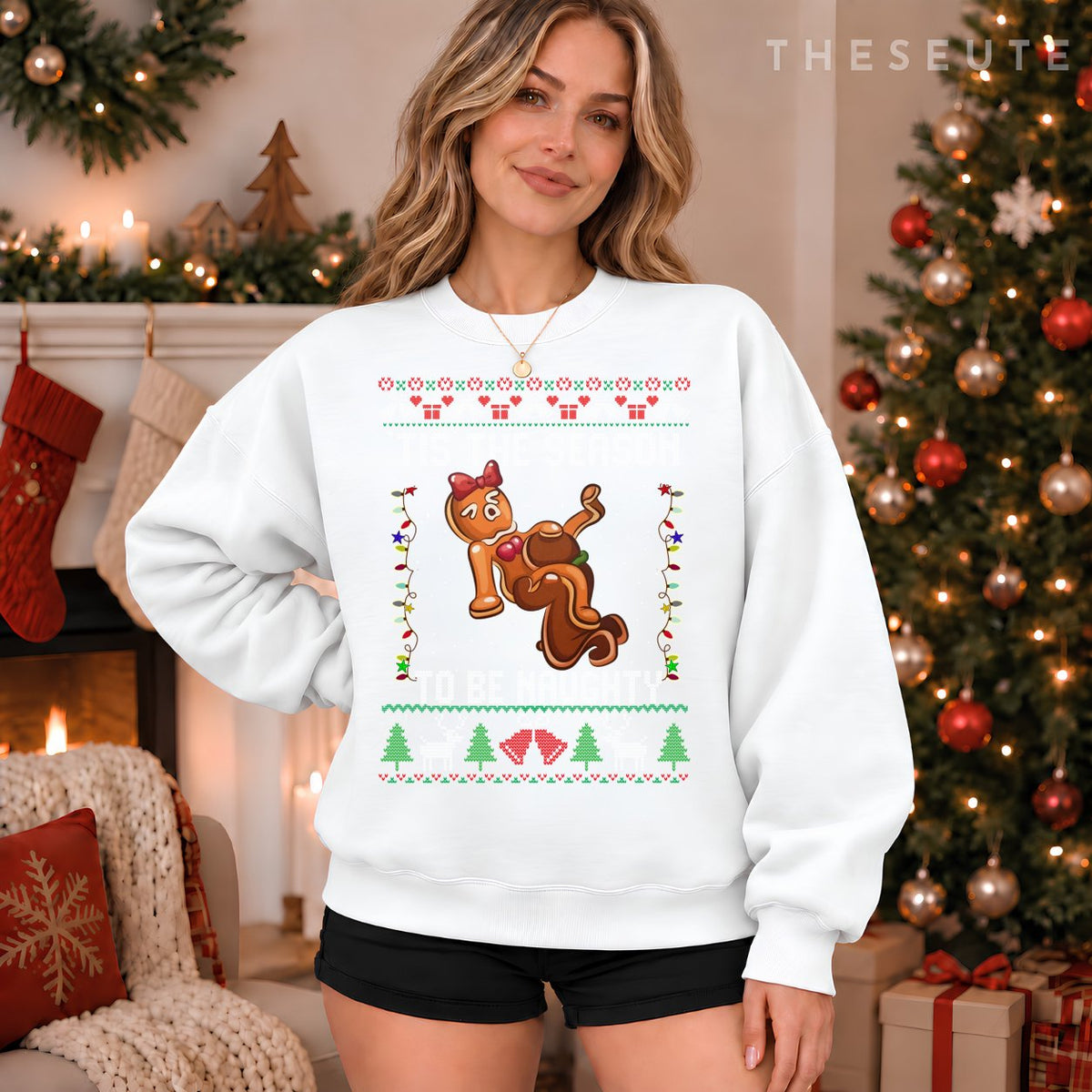 Tis The Season To Be Naughty Ugly Christmas Sweatshirt Dirty Sweatshirt