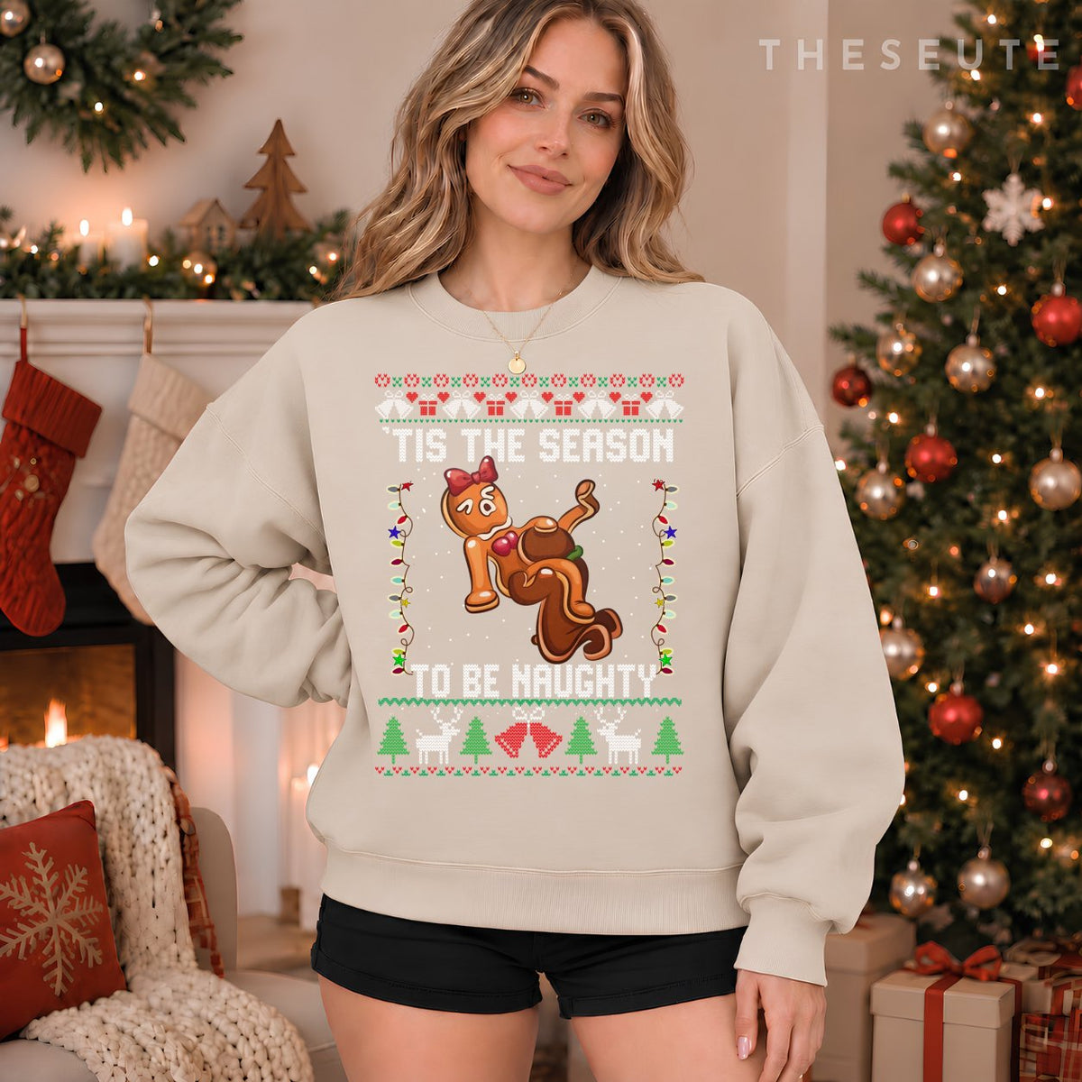 Tis The Season To Be Naughty Ugly Christmas Sweatshirt Dirty Sweatshirt
