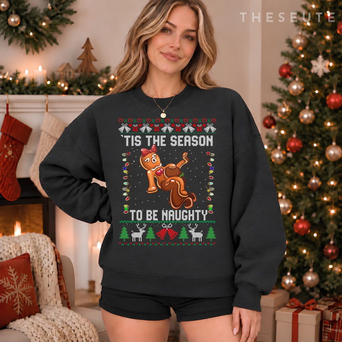 Tis The Season To Be Naughty Ugly Christmas Sweatshirt Dirty Sweatshirt