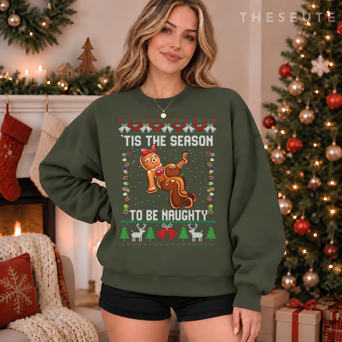 Tis The Season To Be Naughty Ugly Christmas Sweatshirt Dirty Sweatshirt