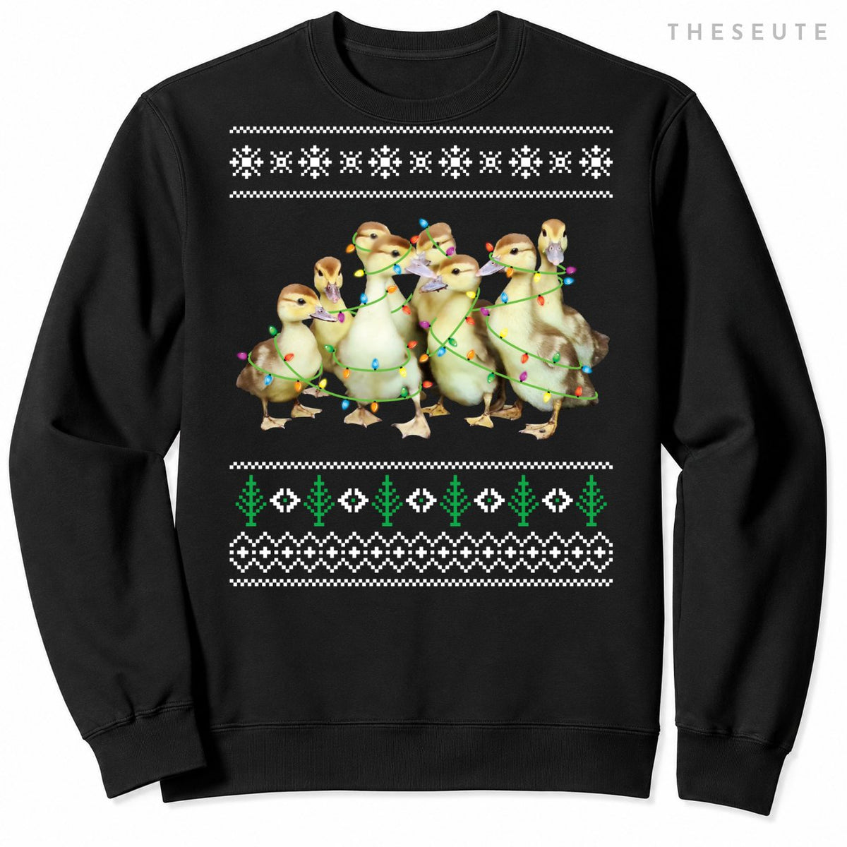 Christmas Ugly Sweatshirt Duck Xmas Tree Gift Funny Farmer Gift Sweatshirt