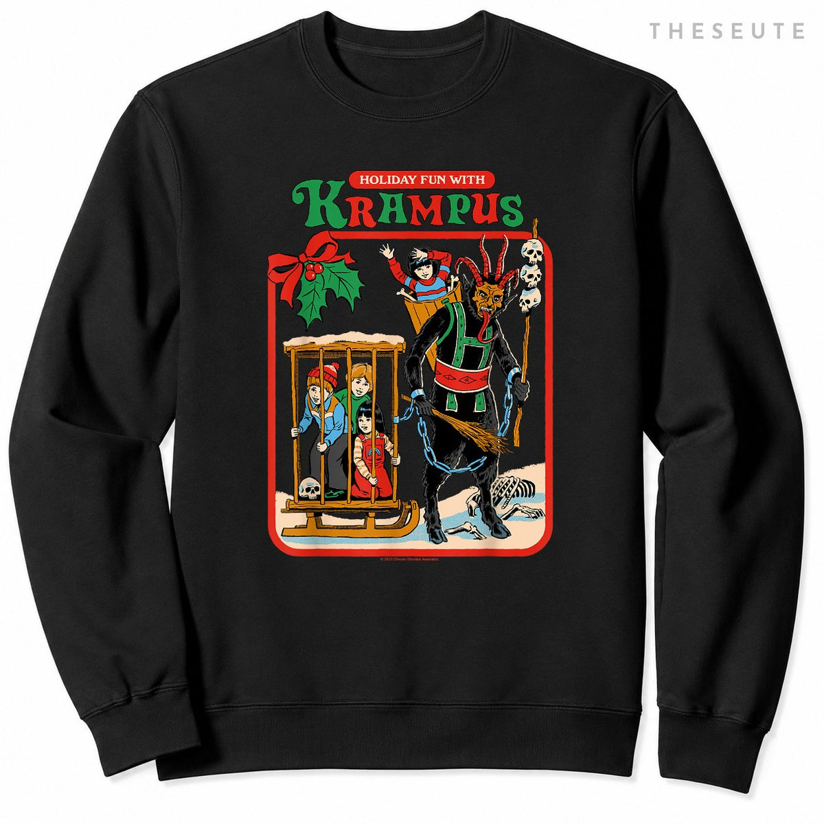 Fun with Krampus Christmas Retro Vintage Funny Adult Humor Sweatshirt