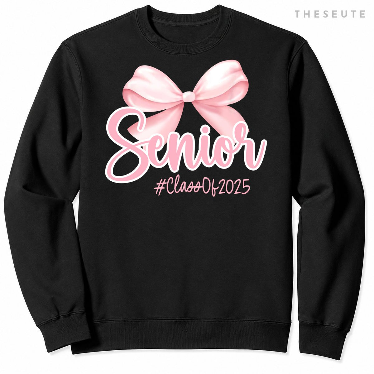 Senior 2025 Coquette Pink Bow Class of 2025 Graduation Sweatshirt