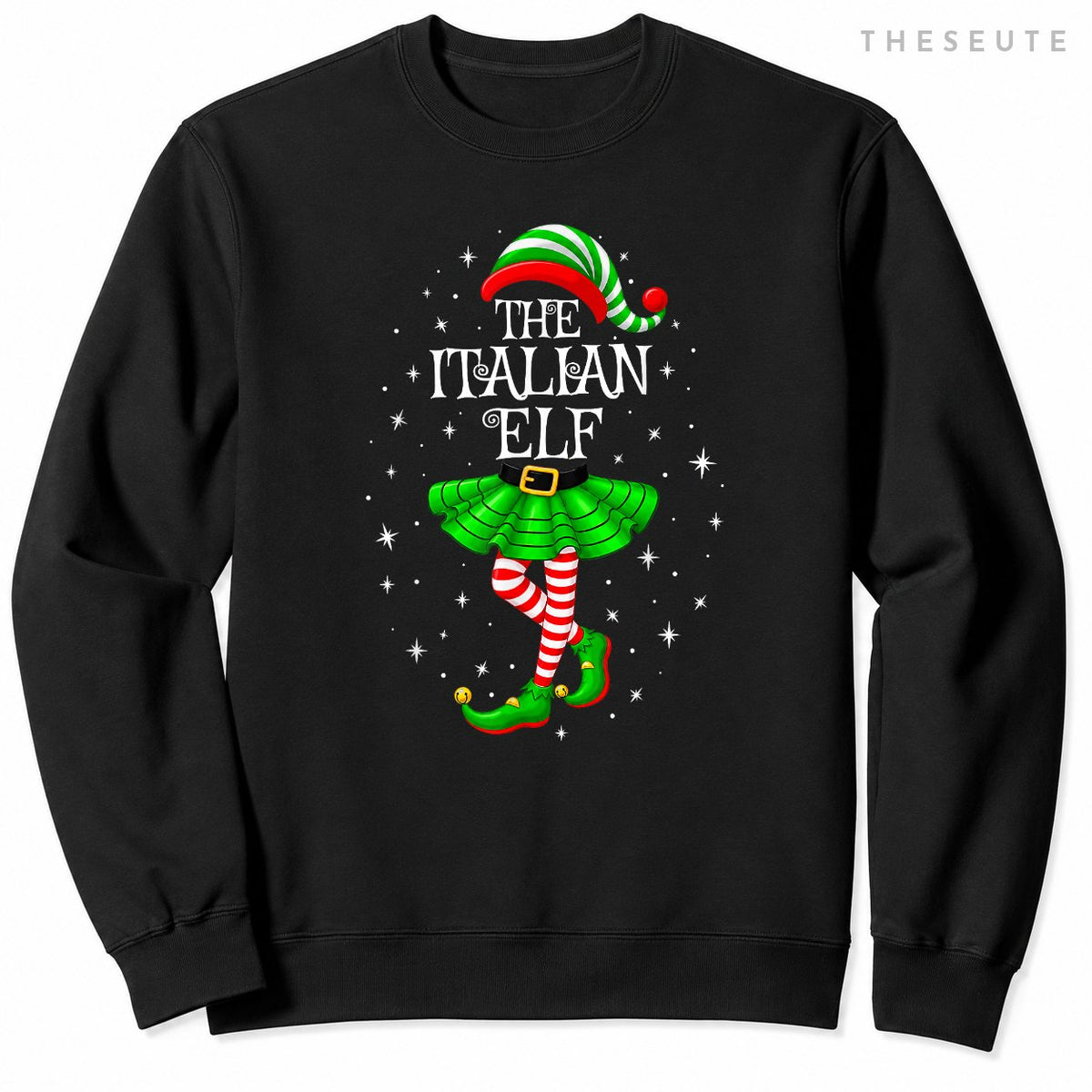 Italian Elf Christmas Matching Men Women Funny Xmas Holiday Sweatshirt