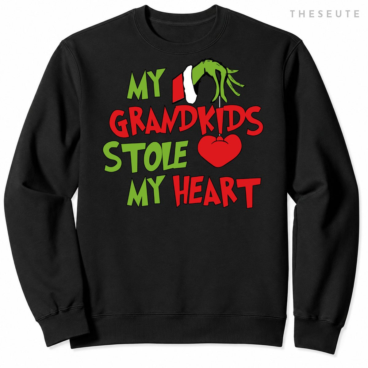 My Grandkids Stole My Heart Christmas Xmas Family Matching Sweatshirt
