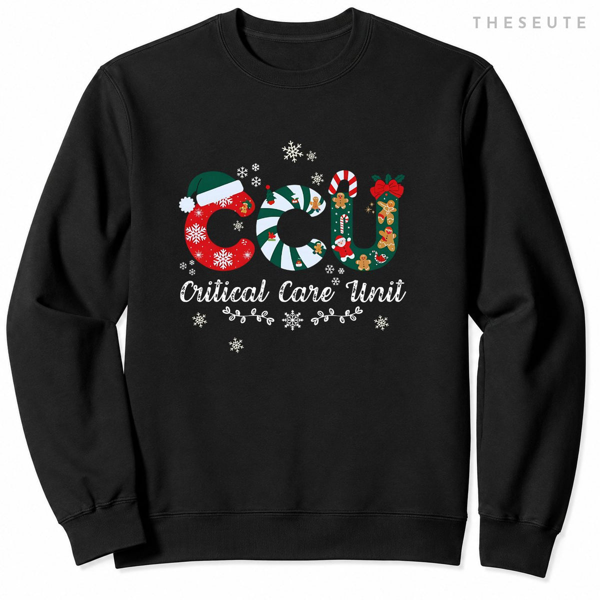 Funny CCU Nurse Christmas Critical Care Unit Xmas Girl Nurse Sweatshirt