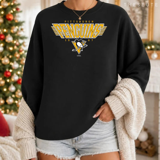 Pittsburgh Penguins Laser Black Officially Licensed Sweatshirt