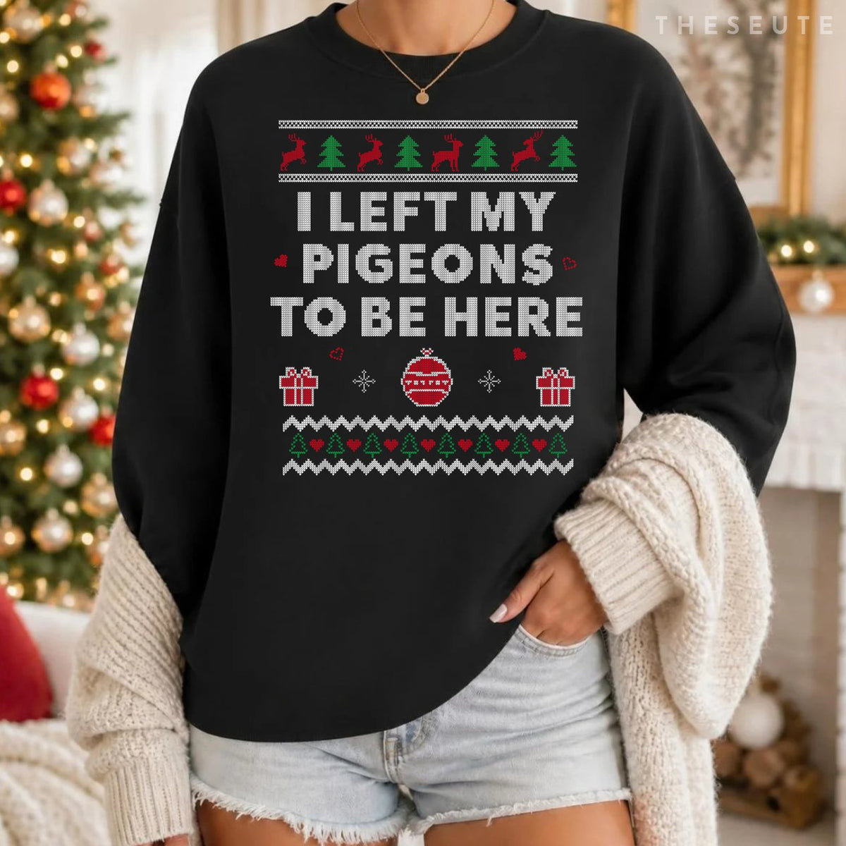 Pigeons Ugly Christmas Funny Pigeons Lover Sweatshirt