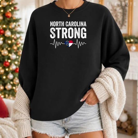 North Carolina Strong With NC State And Love North Carolina Sweatshirt