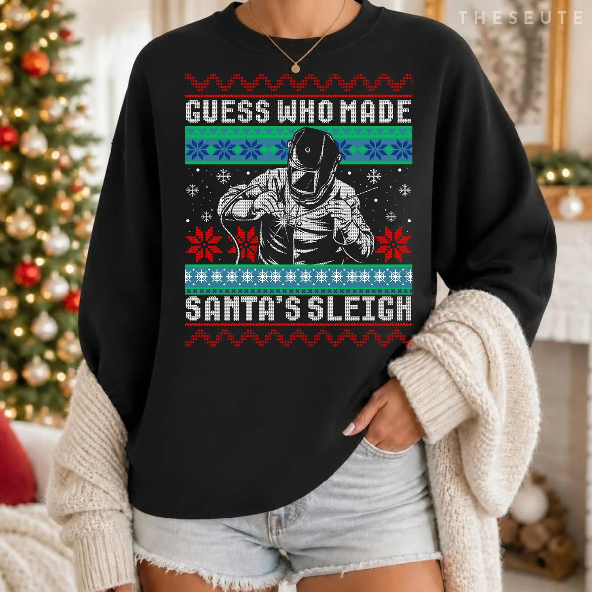 Funny Welder Ugly Christmas Sweatshirt Gift for Welder Sweatshirt
