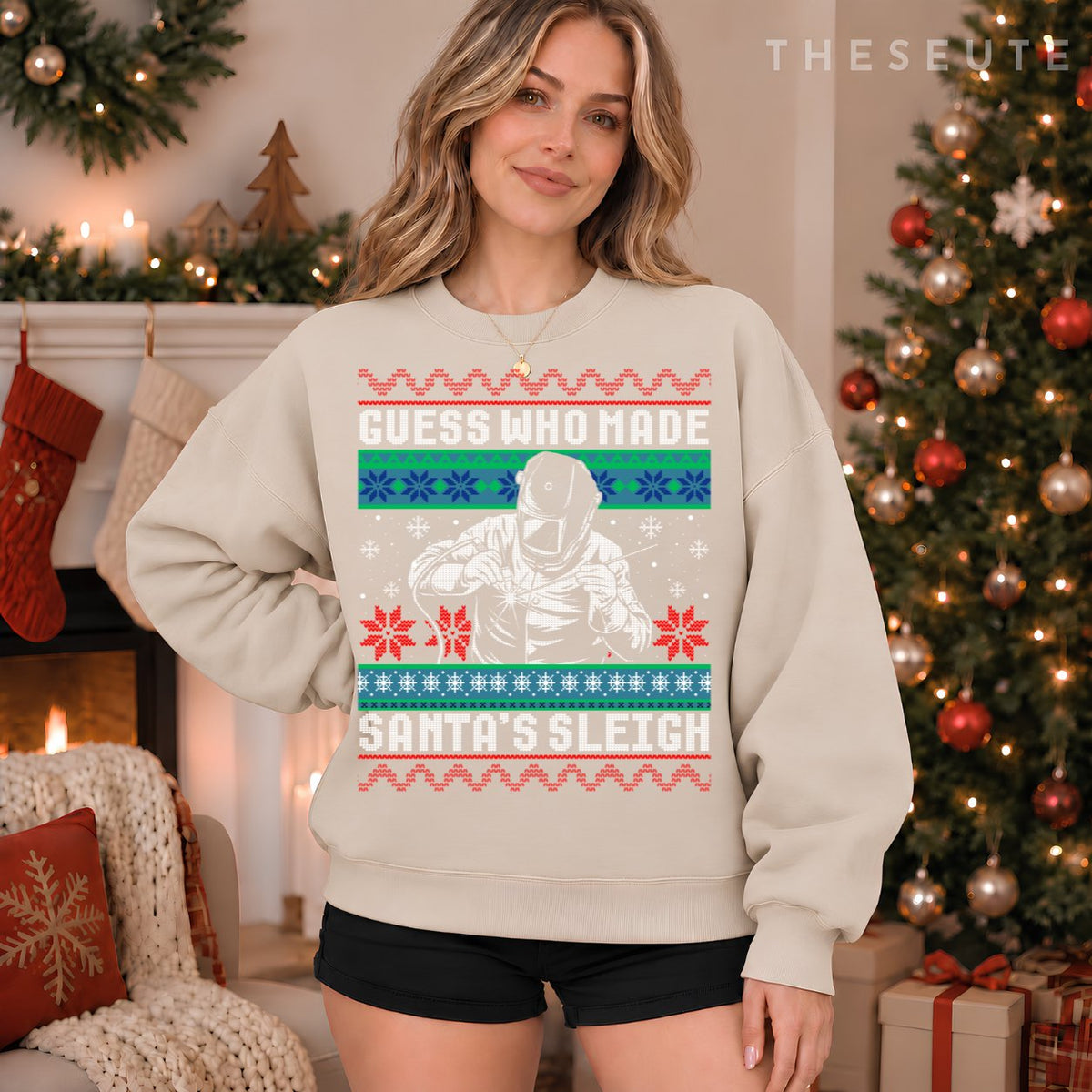 Funny Welder Ugly Christmas Sweatshirt Gift for Welder Sweatshirt