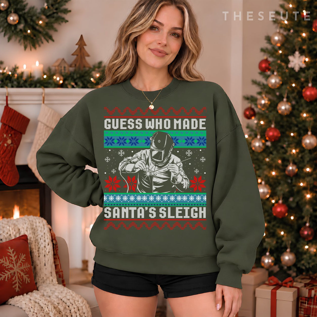 Funny Welder Ugly Christmas Sweatshirt Gift for Welder Sweatshirt